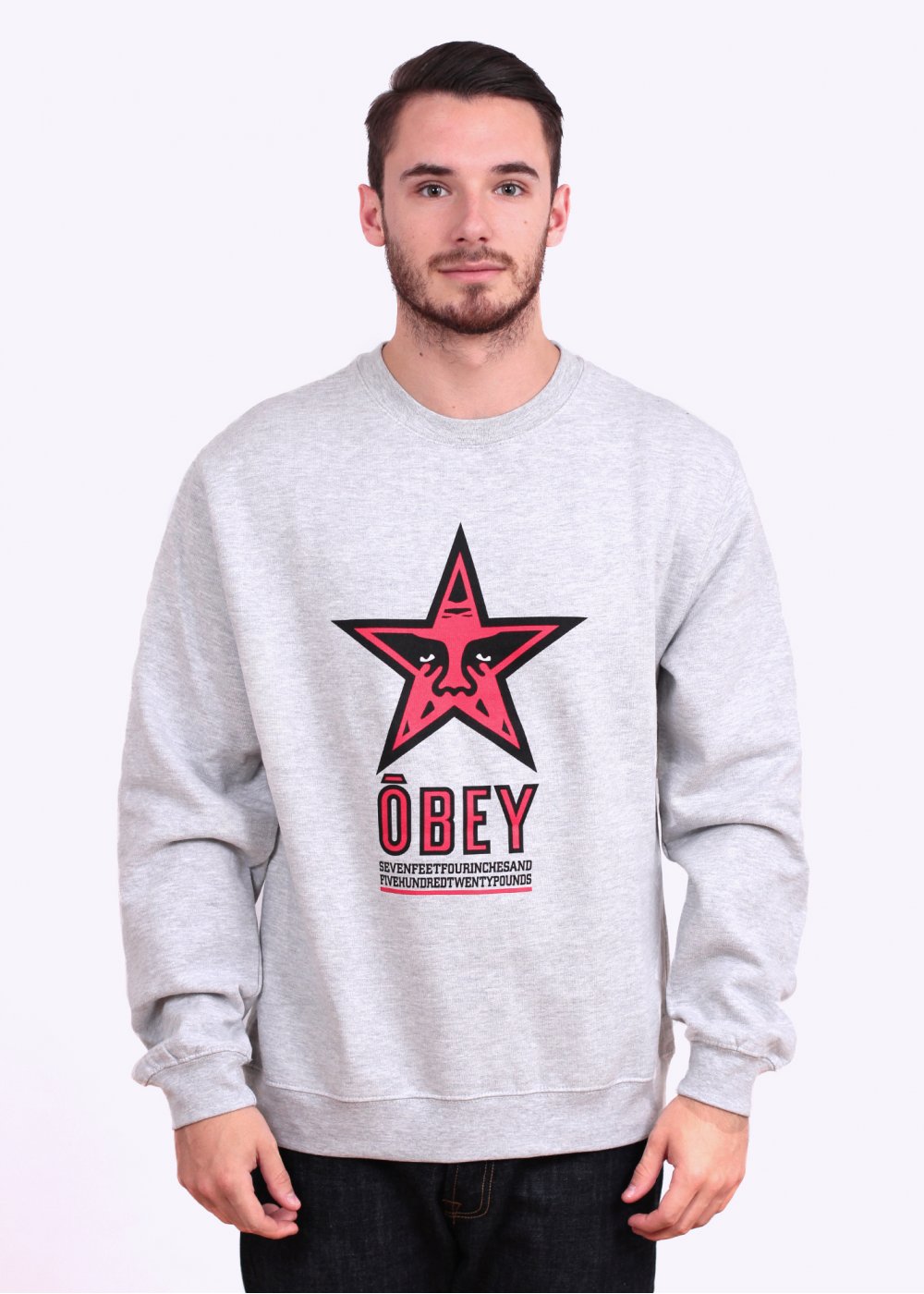 obey star 96 sweat heather grey